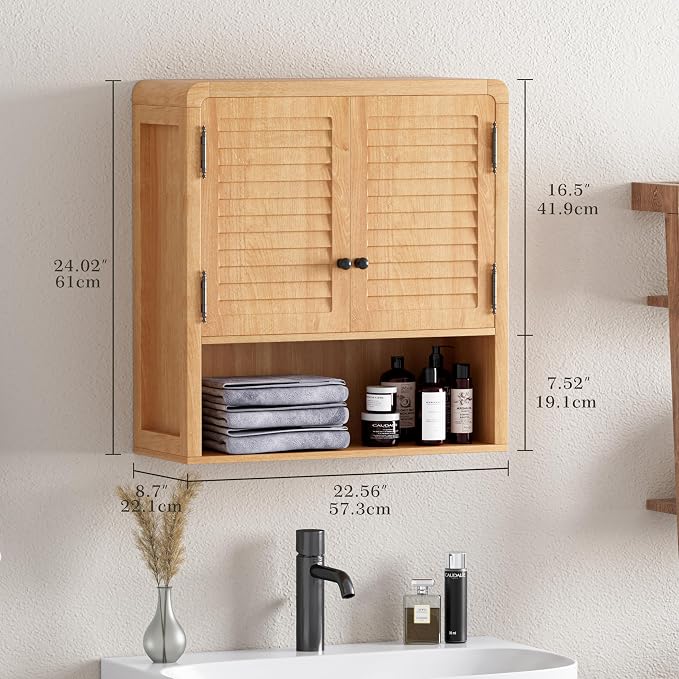 Wall-Mounted Bathroom Storage Cabinet, Waterproof Multi-Layer Adjustable Shelf - Image 2