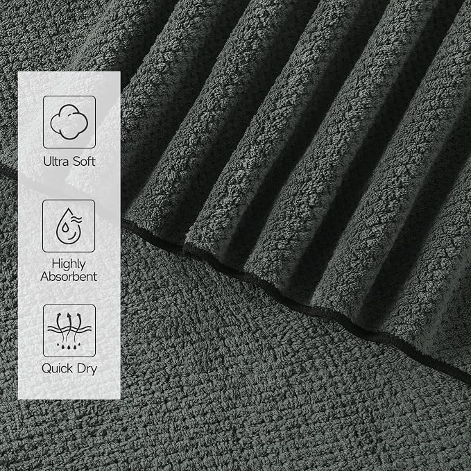 Soft 6 Piece Bath Towels Set, 2 Oversized Large Bath Towel Sheet, 2 Handtowels - Image 4