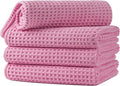 Microfiber Waffle Hand Towels, 4 Pieces, Fast Drying, Lint Free by Unknown