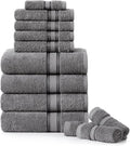 LANE LINEN Towel Set of 12 – 100% Mercerized Cotton, Zero Twist, 4 Large Bath by LaneLinen