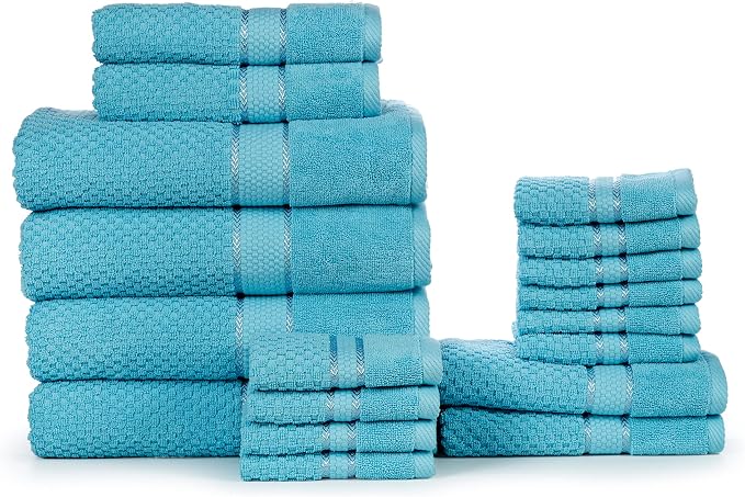 Ample Decor Bathroom Towel Set of 18-4 Bath Towel, 4 Hand Towel, 10 Wash Cloths - Image 6