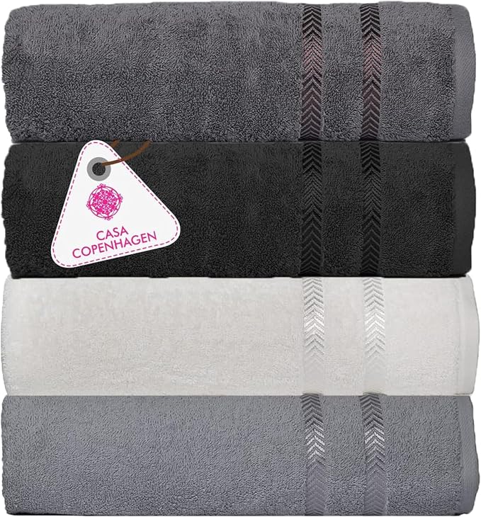 CASA COPENHAGEN Ember, 500 GSM, 27x55 Inches Large Bath Towels, Super Soft and by CASACOPENHAGEN