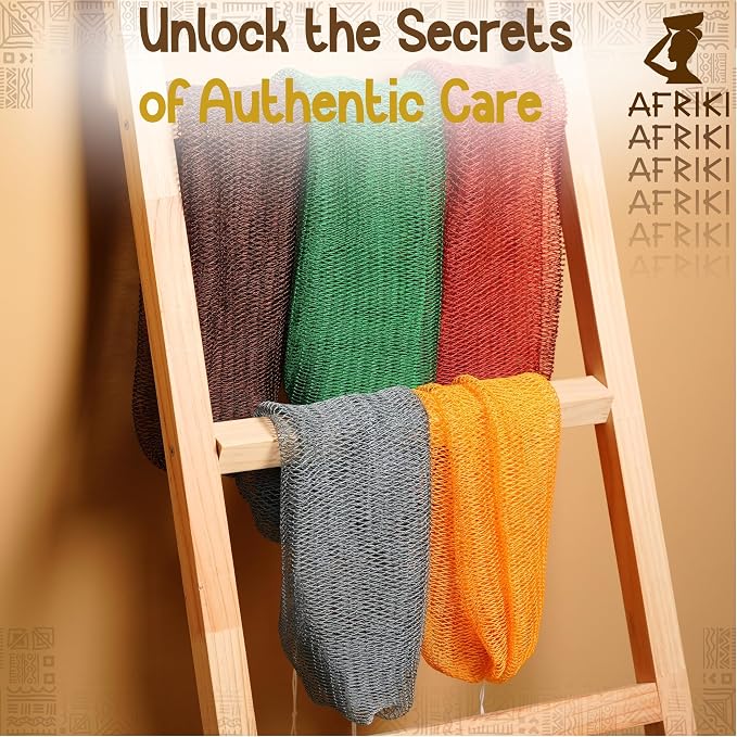 AFRIKI African Net Sponge – Exfoliating Body Scrubber, All Skin Types | 45 in - Image 7