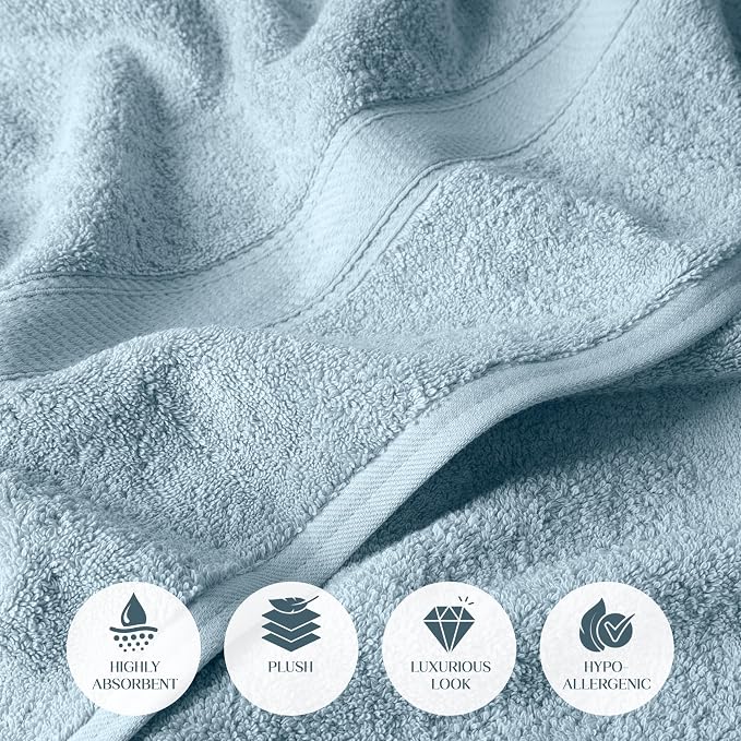 Superior Egyptian Cotton Pile 6 Piece Towel Set, Includes 2 Bath, 2 Hand - Image 6