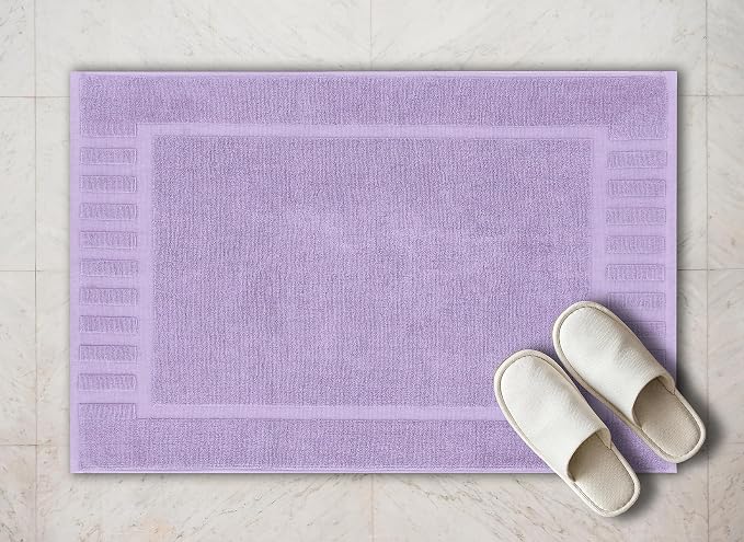 White Classic Luxury Bath Mat Floor Towel Set - Image 7