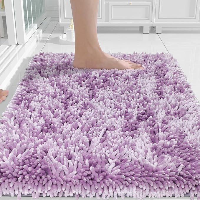 Yimobra Chenille Bathroom Rugs Non Slip, Extra Thick Soft Absorbent Bath Rug by Yimobra