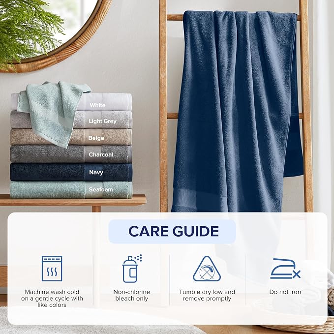 Comfort Spaces Turkish Bathroom Towel Set 6 Piece Luxury Bath Towel Set 2 Hand - Image 4