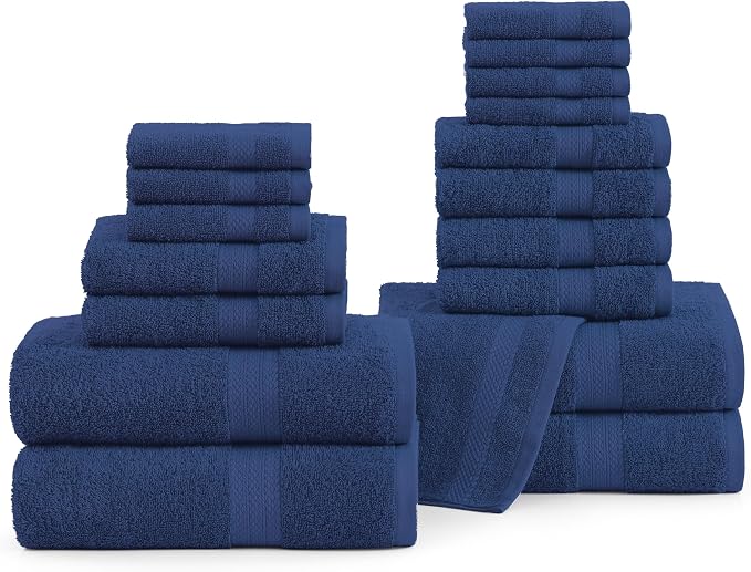 LANE LINEN 100% Ringspun Cotton Premium Turkish Bath Towel Set, 18Cs by LaneLinen