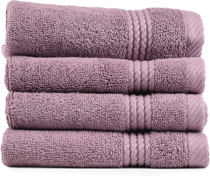 EastNBlue Lara 100% Turkish Cotton Washcloths 4 Pack, Extra Soft & Absorbent by EastNBlue