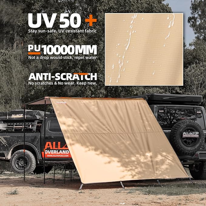 ALL-TOP Awning Wall Universal Multi-Side, 8.2ft x 8.5ft, Waterproof Ripstop - Image 2