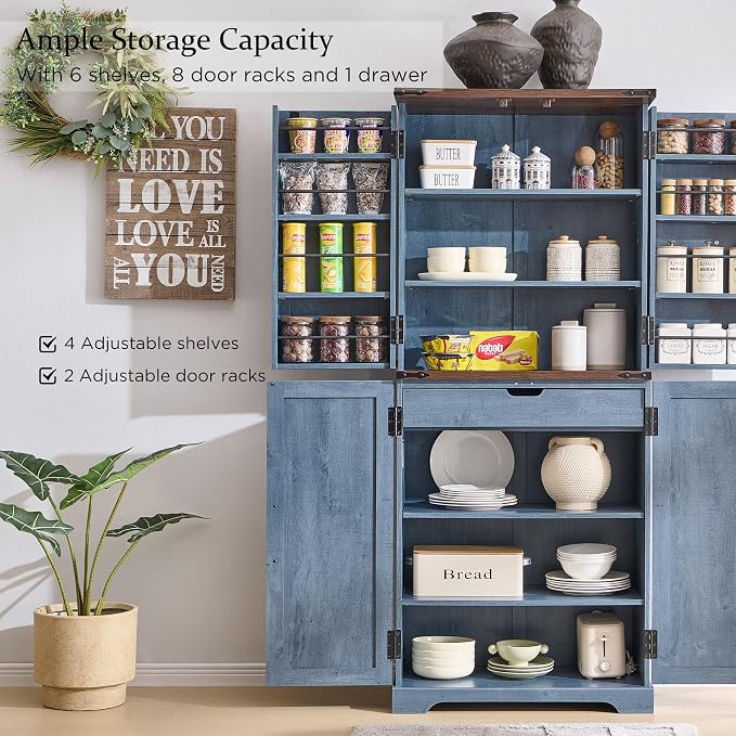 ACCOHOHO 72" Tall Kitchen Pantry, Farmhouse Storage Cabinet - Image 3