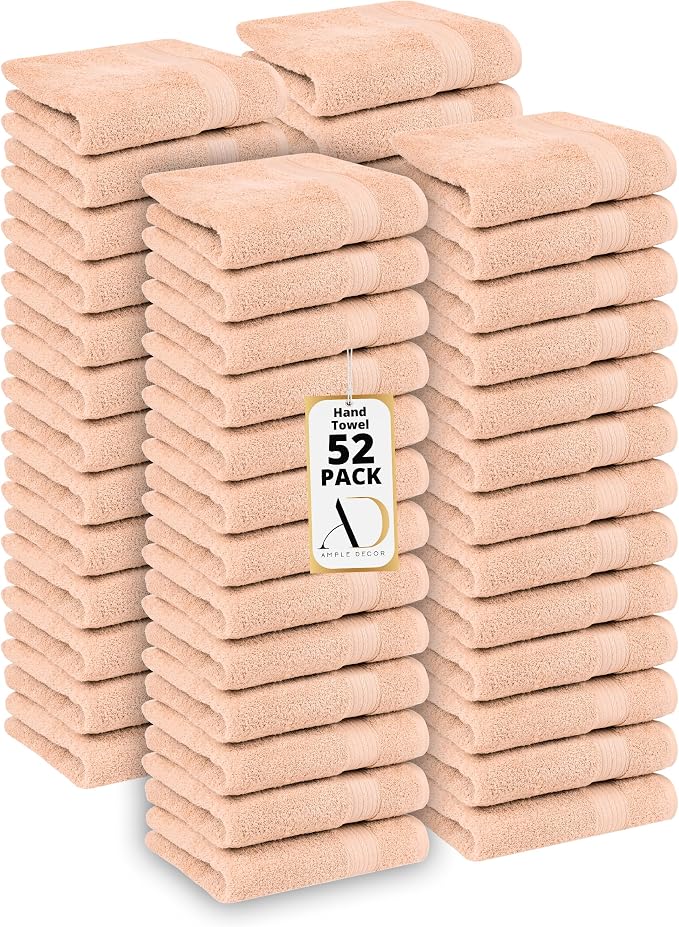 Ample Decor Hand Towels for Bathroom 18 X 28 Inch 600 GSM 100% Cotton, Soft by AmpleDecor