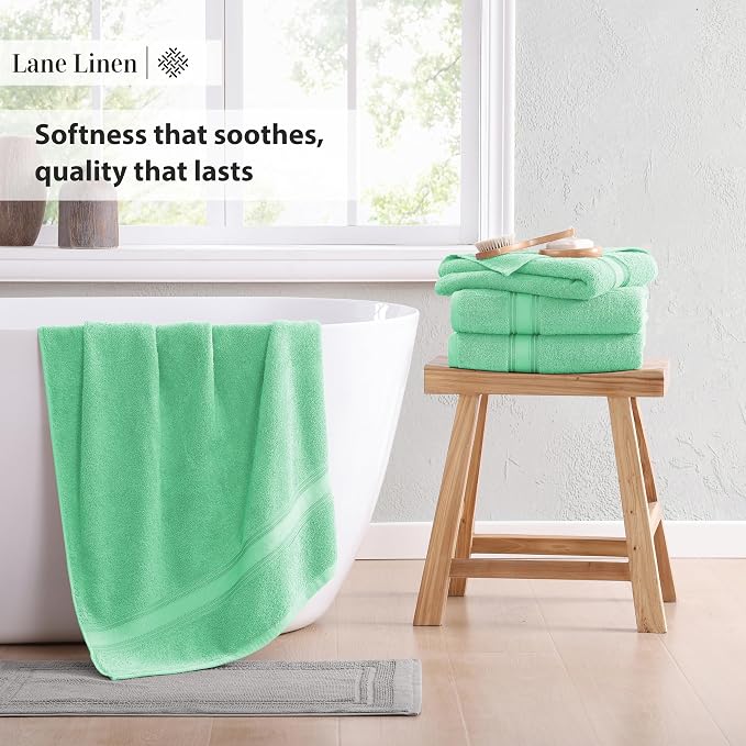 LANE LINEN 100% Cotton Bath Towels Set of 4 - Image 5