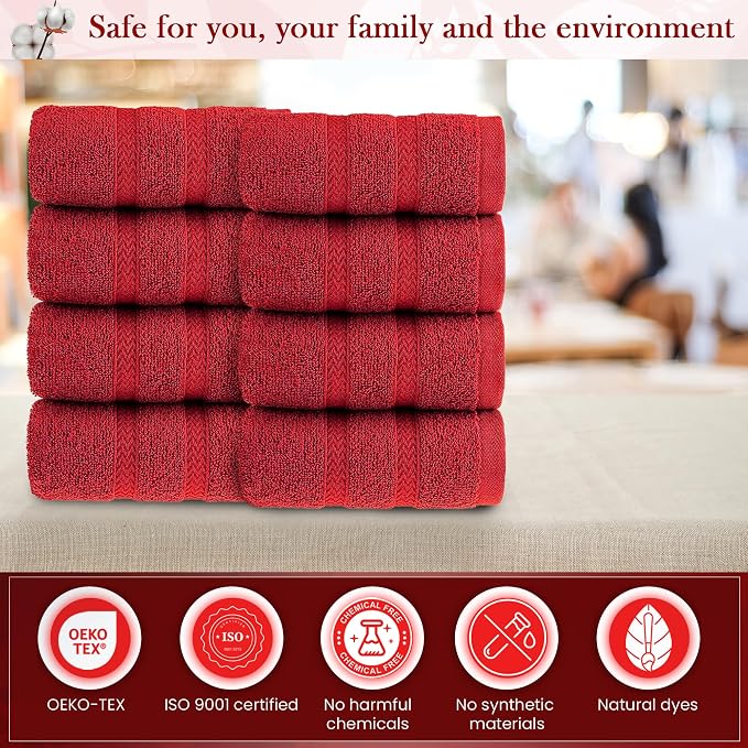 HALLEY Turkish 8 Pack Premium Washcloths 650 GSM Highly Absorbent Super Soft - Image 4