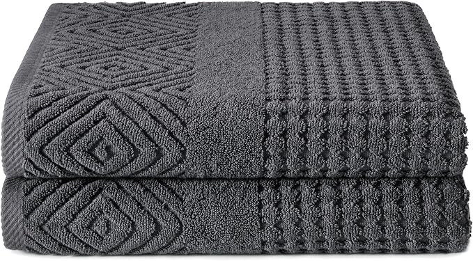Texere 100% Organic Cotton Diamond Jacquard 700 GSM Luxury Bath Towel Sets by TexereSilk