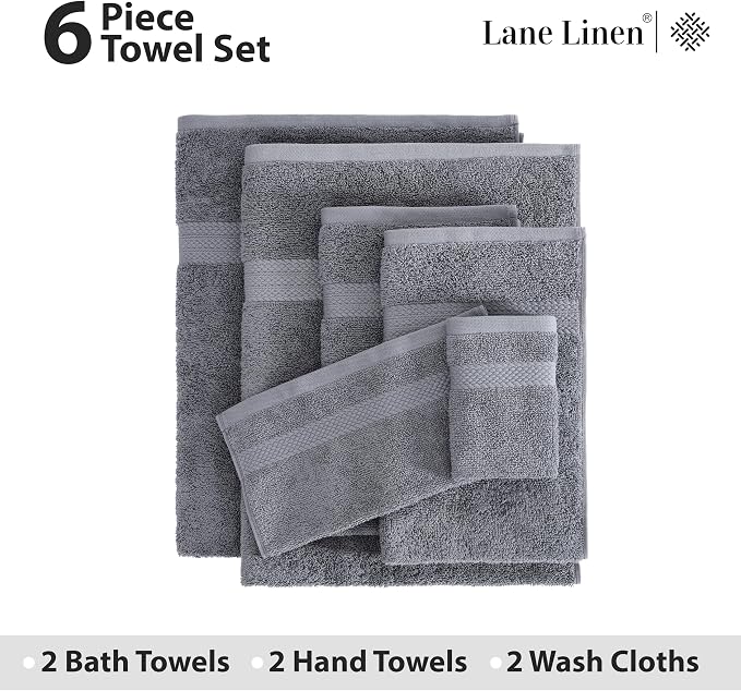 Lane Linen 100% Cotton Luxury Bathroom Towel Set - Image 4
