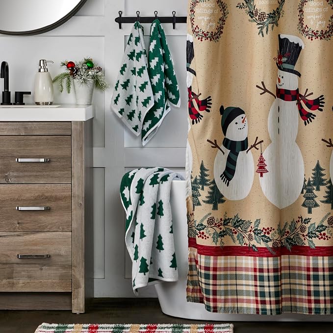 SKL Home Christmas/Winter Holiday Trees 100% Cotton Premium Bath Towel - Image 3