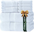 Luxury White Bath Towel Set of 8 Pieces by WhiteClassic