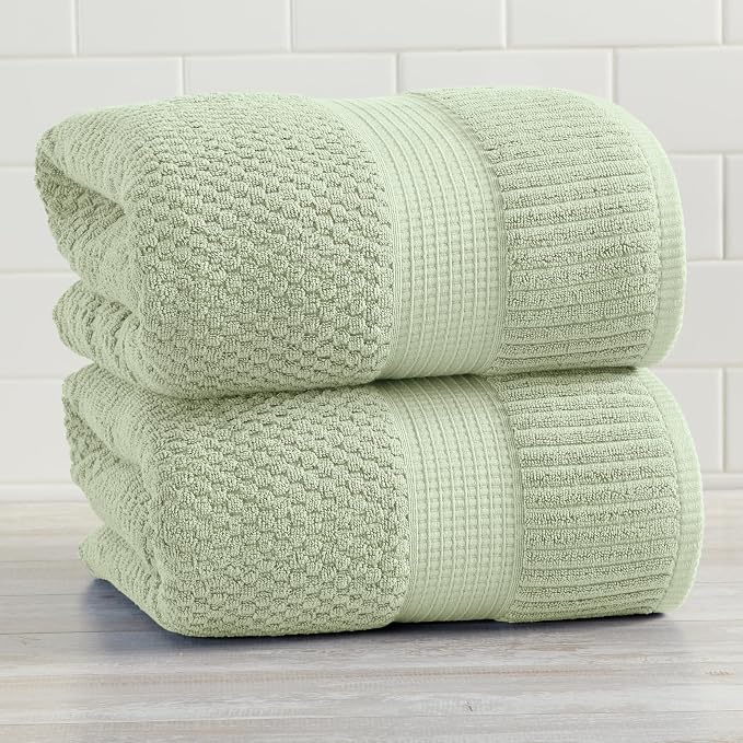 NY Loft 100% Cotton 2 Pack Bath Sheet Towel Set | Extra Large Bath Towel Set of - Image 8