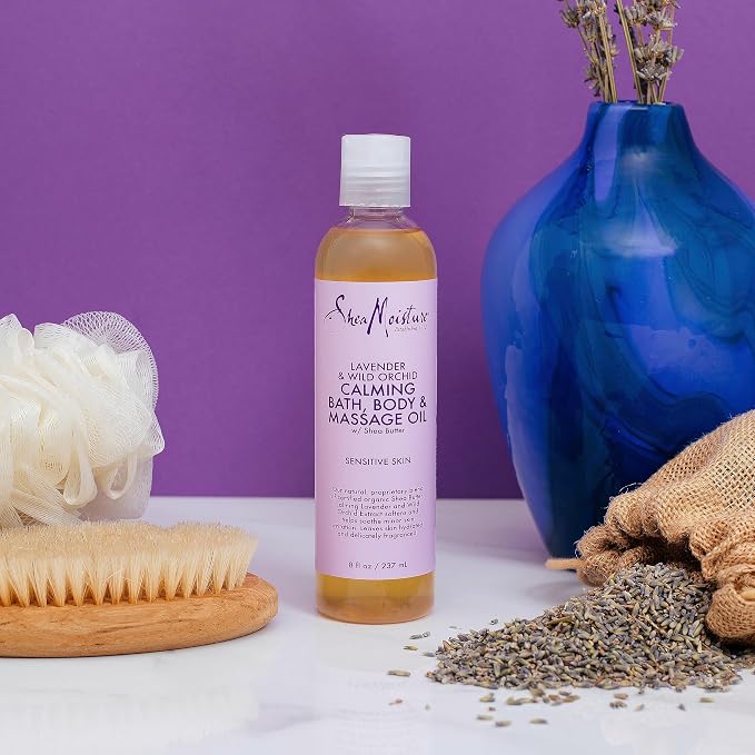SheaMoisture Bath, Body and Massage Oil Lavender Wild Orchid Calming Moisturizer - Image 4