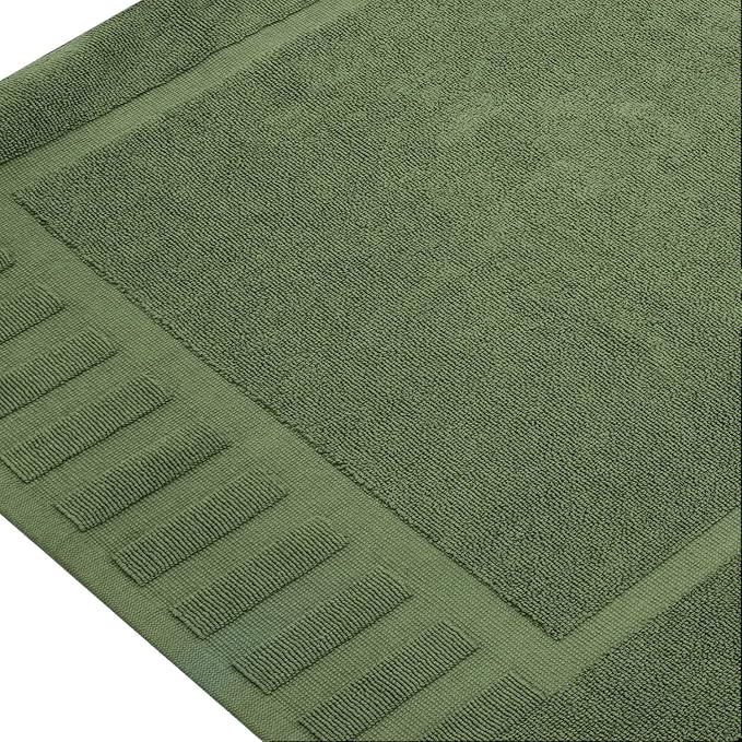White Classic Luxury Bath Mat Floor Towel Set - Image 2