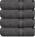 Casa Lino Charcoal Black Bath Towels Set of 4 by CASALINO