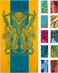 Nova Blue Octopus Beach Towel – Orange & Teal Colorway by NovaBlueBeachAccessories