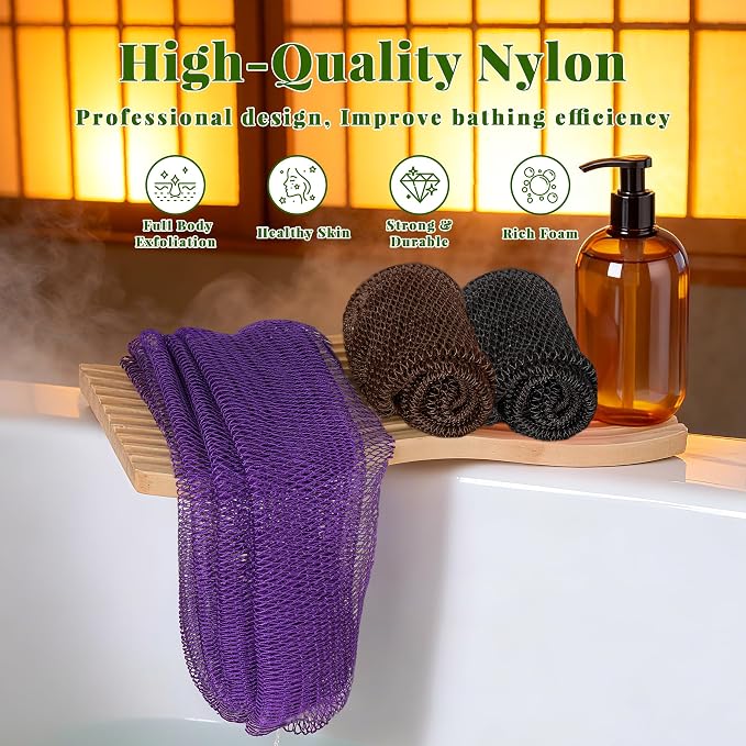 African Net Sponge Authentic, 3 Pieces Exfoliating Scrubber Bath Sponge - Image 6