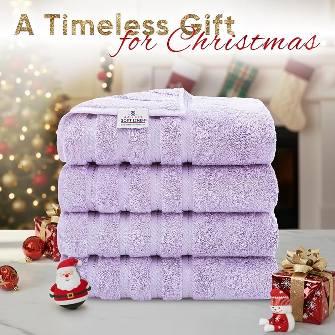 American Soft Linen Luxury 4 Piece Bath Towel Set, 600 GSM 100% Cotton Turkish - Image 2