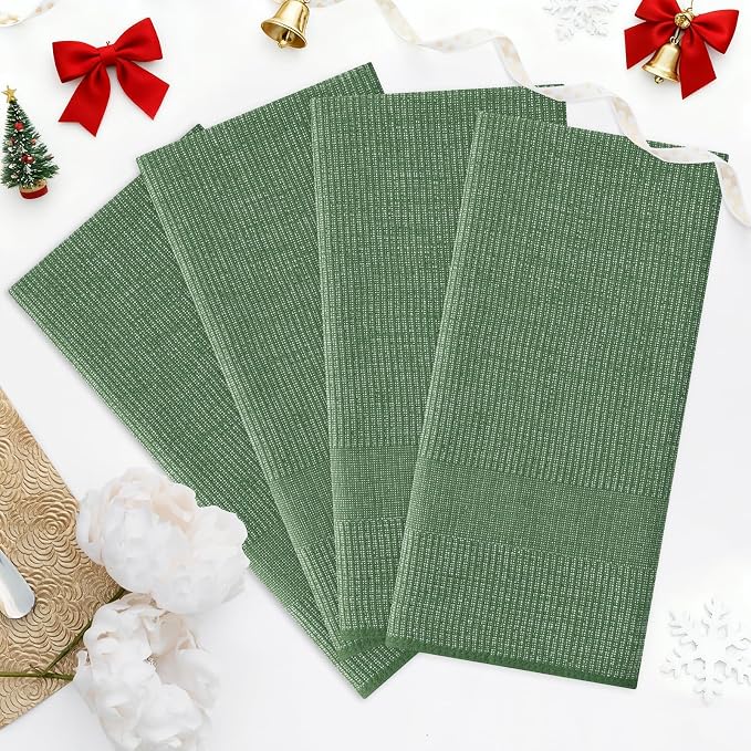 Homaxy Premium Kitchen Towels, Large Cotton Kitchen Hand Towels, Flat and Terry - Image 7
