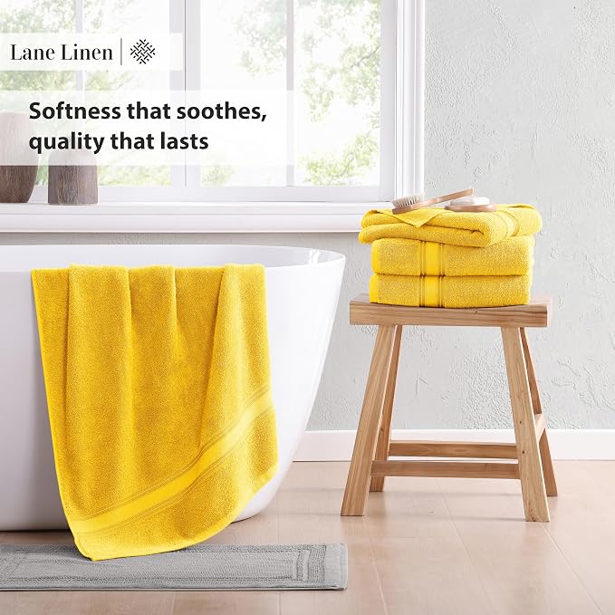 LANE LINEN 12 Pack Towels for Bathroom – 100% Mercerized Cotton, 4 Bath - Image 4
