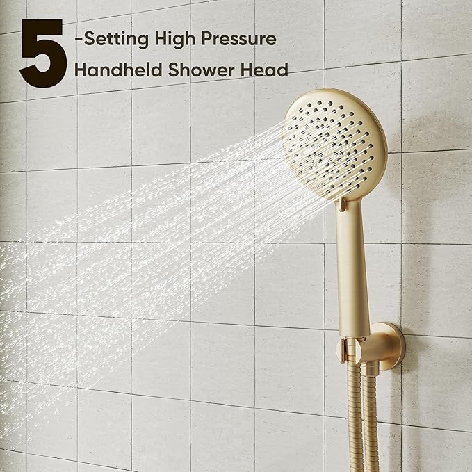 Gabrylly Shower System with Tub Spout, Bathtub Shower Faucet Set with 10" Rain - Image 6