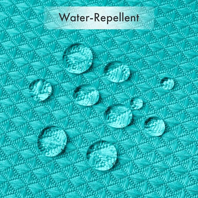 AmazerBath Teal Shower Curtain Waffle Textured, Turquoise Shower Curtains - Image 6