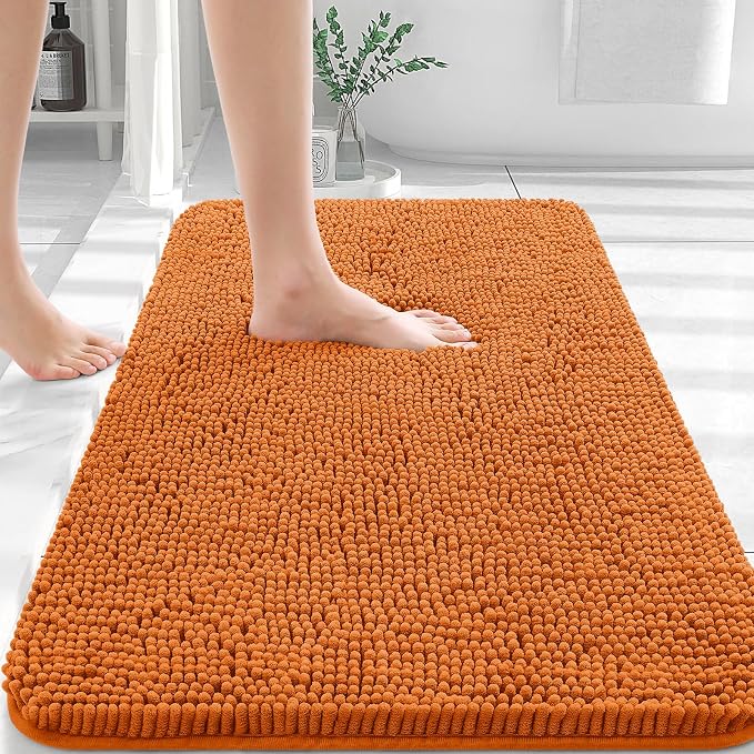 OLANLY Bathroom Rugs 30x20, Extra Soft Absorbent Chenille Bath Rugs, Rubber by OLANLY