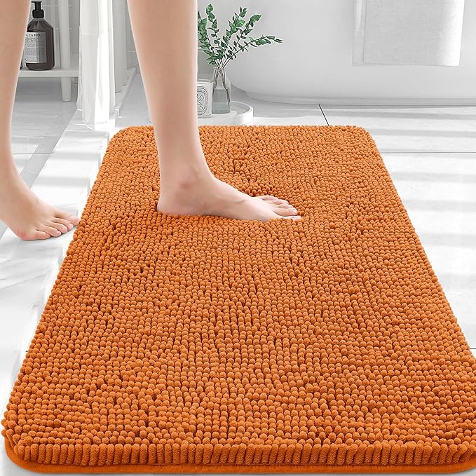 OLANLY Bathroom Rugs 36x24, Extra Soft Absorbent Chenille Bath Rugs, Rubber by OLANLY