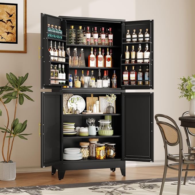 74.8" Tall Metal Food Cabinet, Storage Cabinets - Image 3