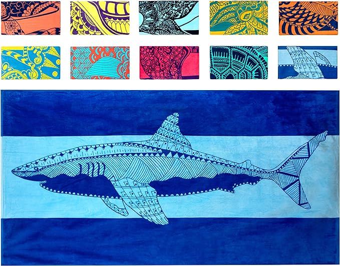 Nova Blue Shark Beach Towel – Blue by NovaBlueBeachAccessories