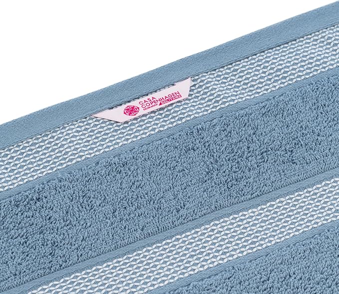 CASA COPENHAGEN Solitaire Mix 6 Pieces Towel Set- Grey Violet + Dusty Blue - Image 7