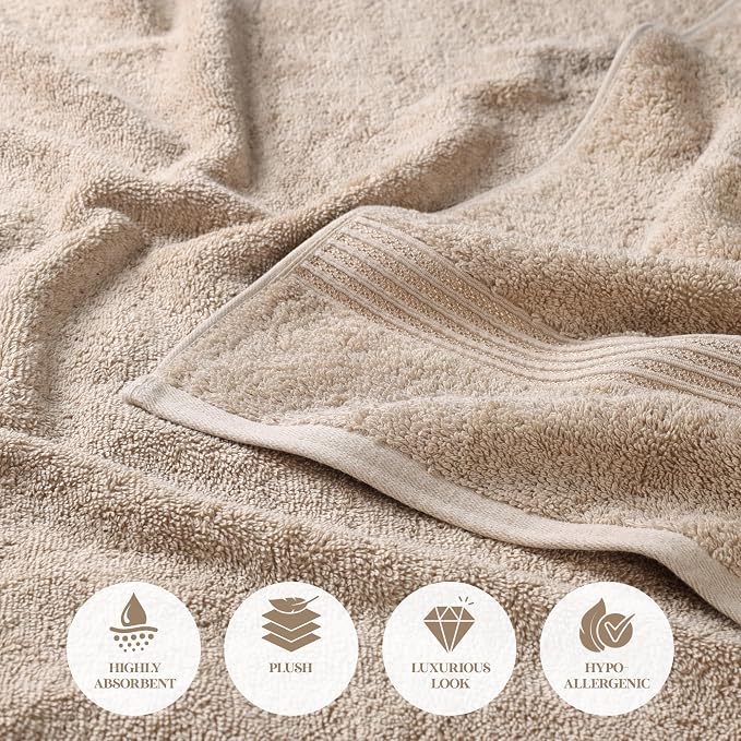Superior Egyptian Cotton Bath Towel Set, Home Bathroom Towels, Guest Bath - Image 6