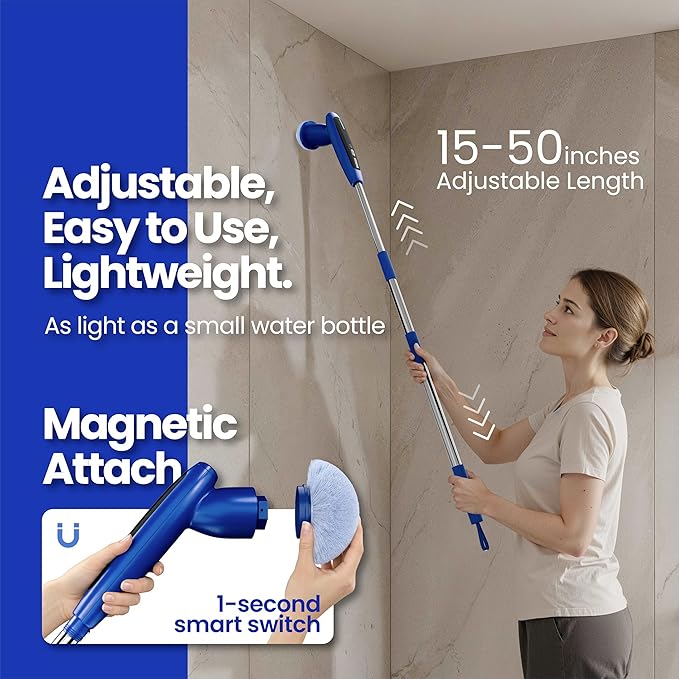 8-in-1 Electric Spin Scrubber, Fully Waterproof Cordless Power Cleaning Brush - Image 2
