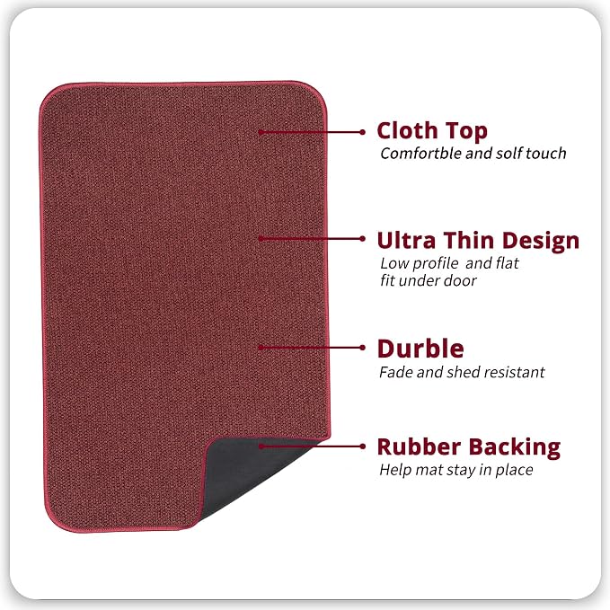 Christmas Bathroom Rugs Set 2 Pieces, Thin Bathroom Mats, Toilet Rugs, Quick Dry - Image 3