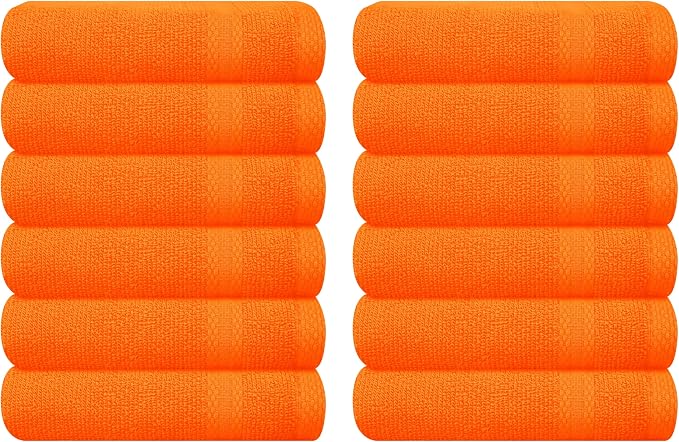 GLAMBURG Ultra Soft 12-Piece Washcloths Set 13x13-100% Ringspun Cotton by GLAMBURG