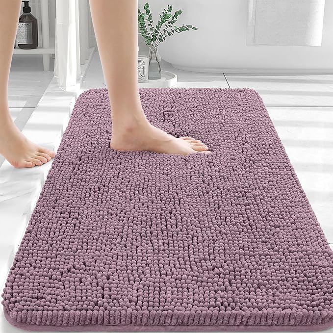 OLANLY Bathroom Rugs 30x20, Extra Soft Absorbent Chenille Bath Rugs, Rubber by OLANLY