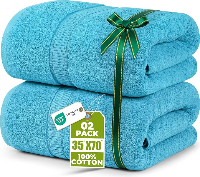 Utopia Towels Luxurious Jumbo Bath Sheet 2 Piece, 600 GSM, 35 by 70 Inches by UTOPIATOWELS