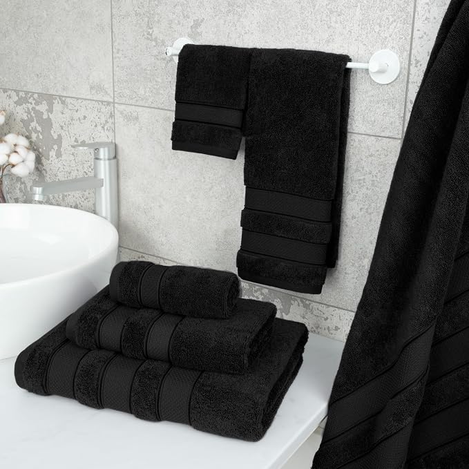 American Soft Linen Salem Turkish Bath Towel Set, 100% Cotton 600 GSM 6 Piece - Image 3