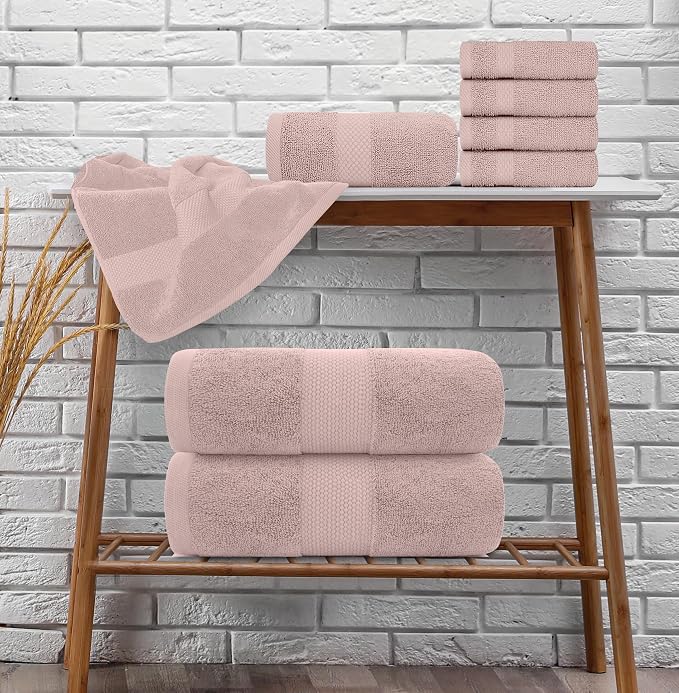 White Classic Luxury Bath Towel Set of 8 Pieces - Image 6