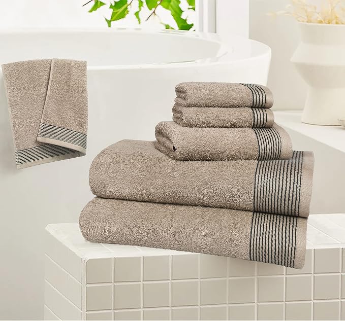 Belizzi Home 100% Cotton Ultra Soft 6 Pack Towel Set, Contains 2 Bath Towels - Image 4