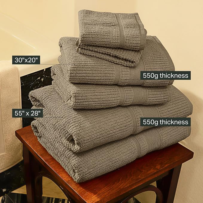 Preston Lane Douro Bath Towel Set – 2 Pack Luxury Cotton Towels, Ultra Soft & - Image 4