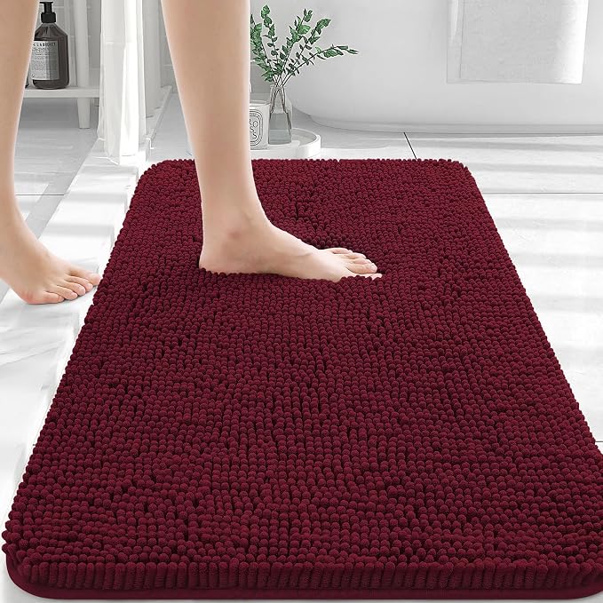 OLANLY Bathroom Rugs 36x24, Extra Soft Absorbent Chenille Bath Rugs, Rubber by OLANLY