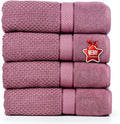 Ample Decor Bath Towels for Bathroom Set of 4 100% Cotton Popcorn Textured by AmpleDecor